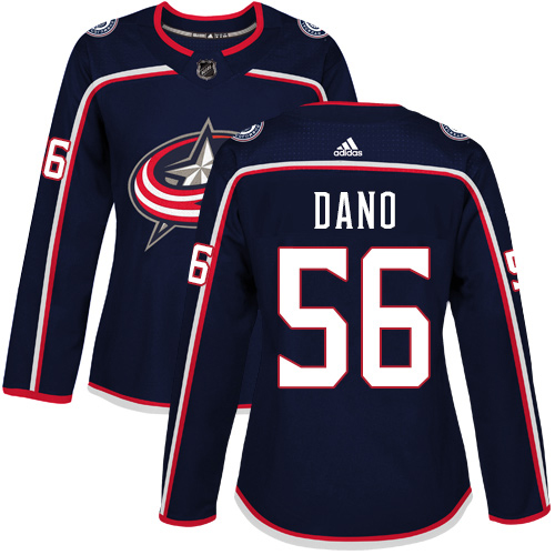 Adidas Blue Jackets #56 Marko Dano Navy Blue Home Authentic Women's Stitched NHL Jersey